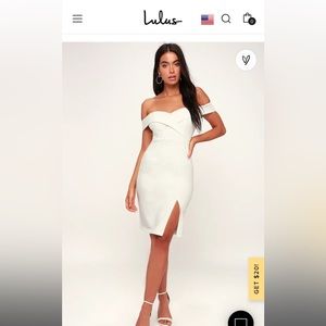 Medium worn once white off shoulder Lulus dress